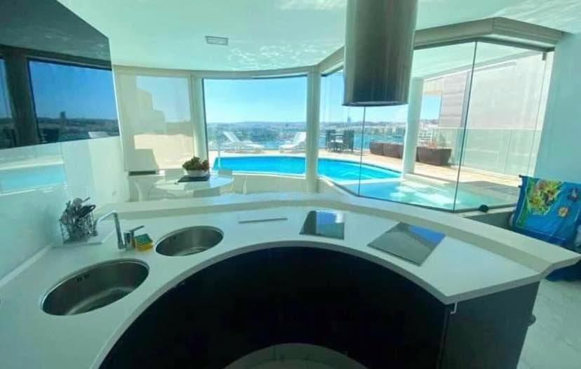 Luxury Designer-Furnished 3-Bedroom Penthouse with A Private Pool, A Jacuzzi & An Expansive Terrace in Sliema