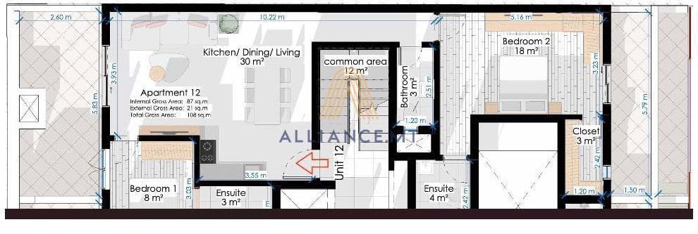 2 Bedroom Penthouse for Sale in Zabbar [SPTH666267]