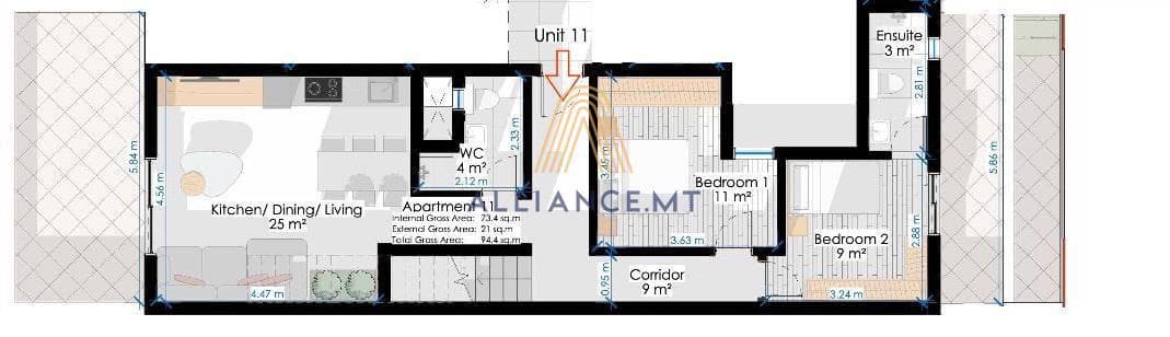 2 Bedroom Penthouse for Sale in Zabbar [SPTH666263]